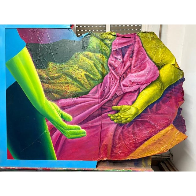 Natasha Lelenco, Fragmented Figure with Drapery on Paper, 2024, Mixed Media For Sale - Image 7 of 16