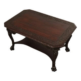 Late 19th Century Renaissance Revival Carved Mahogany Library Table Desk For Sale