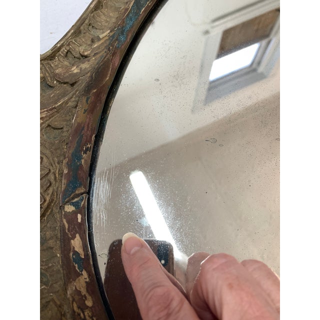 Antique Giltwood Shell Crest Shield Wall Mirror For Sale - Image 11 of 12
