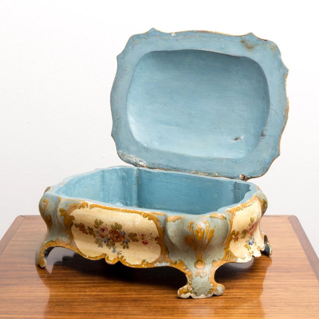 Vintage Italian Capodimonte styled wooden box. Stunning large vintage Capodimonte styled wooden box. This lovely...