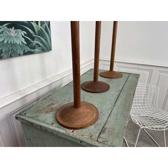 1950s Oak Candleholders, 1950s, Set of 3 For Sale - Image 5 of 9