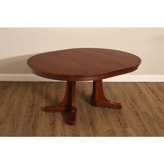 2000 - 2009 Stickley Mission Collection Round Oak Expandable Dining Table For Sale - Image 5 of 18