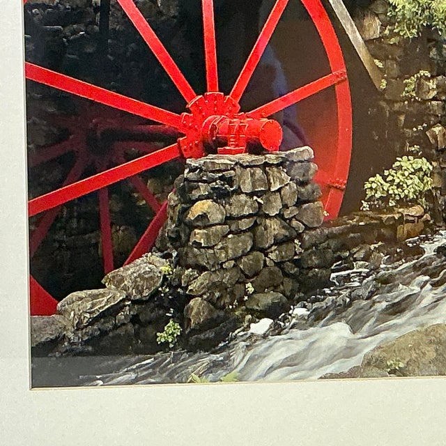 Ruby Red 1990s Vintage Americana Colonial Time-Lapsed Photography, the Longfellow Grist Mill by Steve Wegernast For Sale - Image 8 of 14