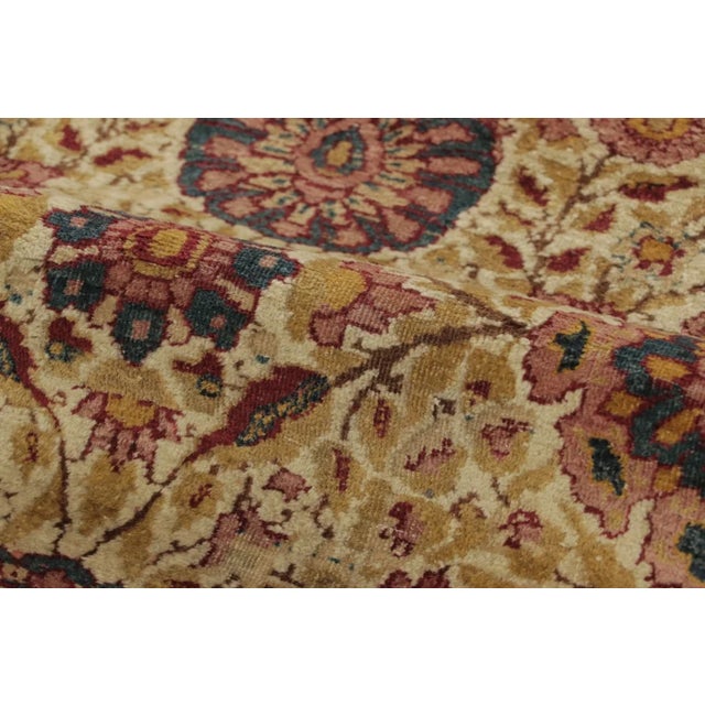 Brown Antique 20th Century Persian Kashan Rug With Floral All-Over Vinery - Rug & Kilim For Sale - Image 8 of 9