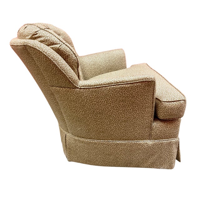 Hollywood Regency 1970s Hollywood Regency Leopard Print Tufted Swivel Rocker Lounge Chair For Sale - Image 3 of 7