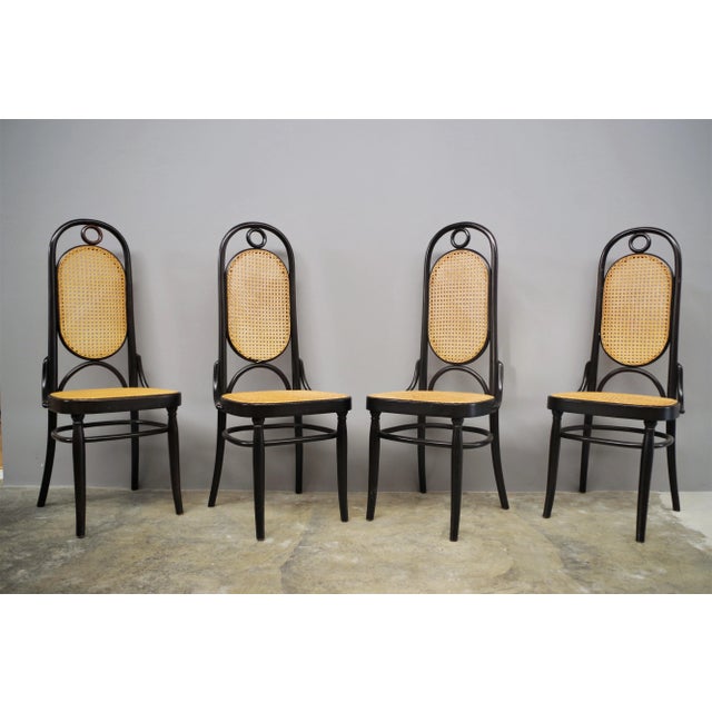 Thonet-Style Chairs in Curved Beech Wood and Vienna Straw Sitting, 1980s, Set of 4 For Sale - Image 13 of 18