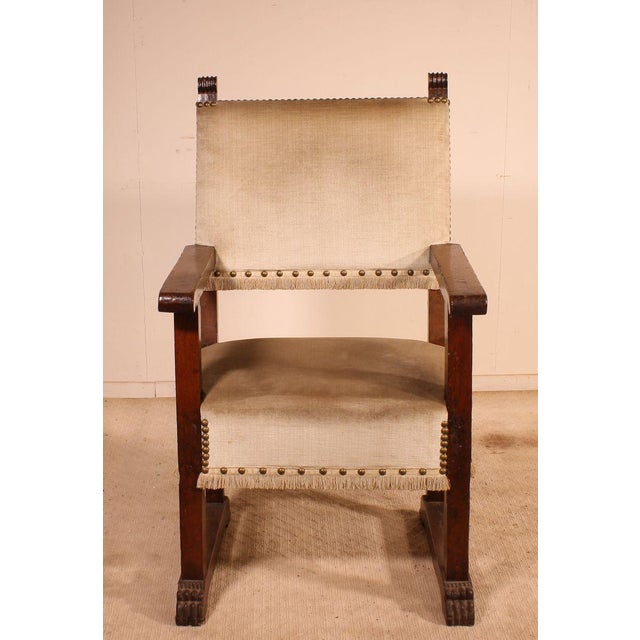 17th Century Spanish Walnut Armchair For Sale - Image 3 of 9