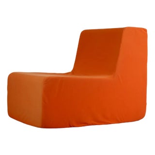 Space Age Armchair in Foam and Orange Jersey, 1970 For Sale