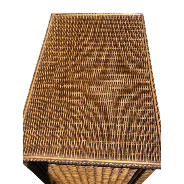 Wood Late 20th Century Pair Lexington Wicker Bachelor Chests. Island Style. For Sale - Image 7 of 11