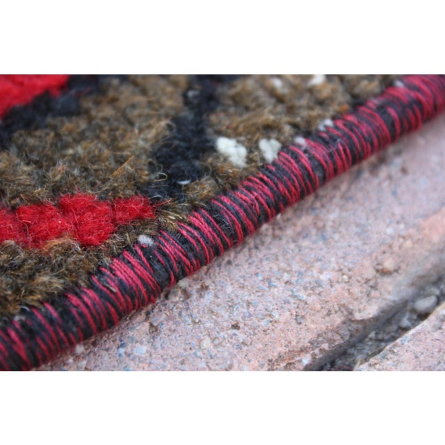1960s Turkish Vintage Hand Knotted Doormat Rug For Sale - Image 11 of 13