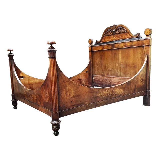 Antique Walnut Double Bed, Early 1800s For Sale