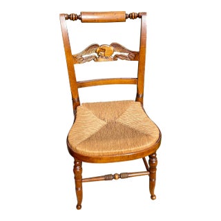 Hitchcock Style Carved Eagle Back Balloon Chair For Sale