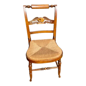 Hitchcock Style Carved Eagle Back Balloon Chair