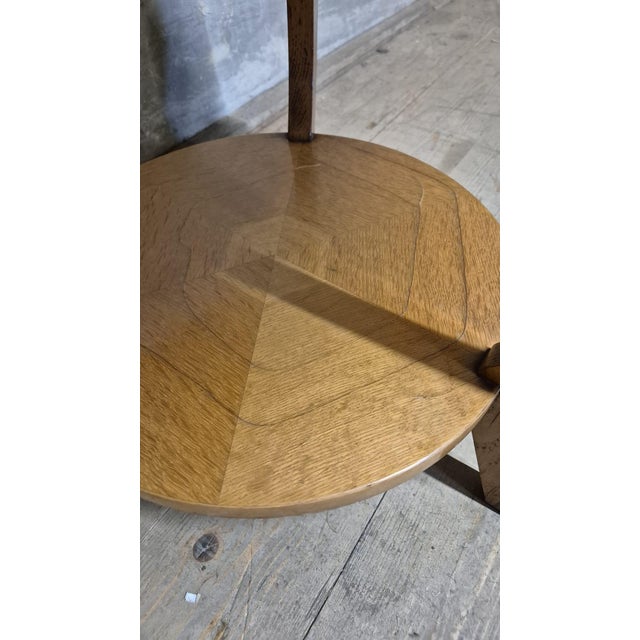 20th Century Vintage Round Wooden Coffee Table with Lower Shelf, 1940s For Sale - Image 6 of 13