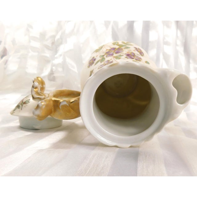 Late 18th Century Jean Pouyat Limoges Hand Painted, Two Color Chocolate Pot For Sale - Image 11 of 12