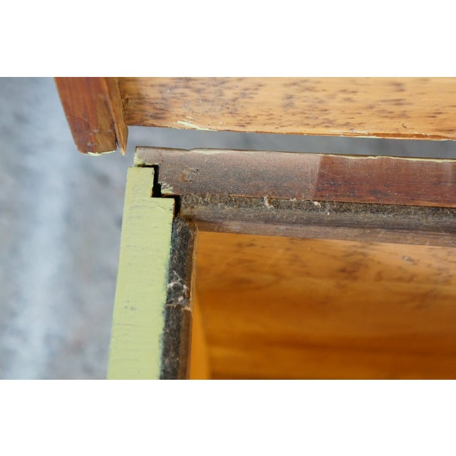 Vintage American Country Farmhouse Green Painted Chic Pine Blanket Chest Trunk For Sale - Image 17 of 18