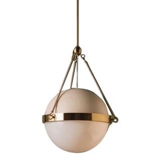 Abbie Pendant Light – Aged Brass W/ Soft Bisque – Brand New For Sale