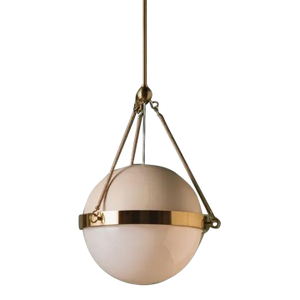 Abbie Pendant Light – Aged Brass W/ Soft Bisque – Brand New