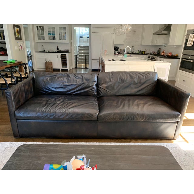 Restoration Hardware Belgian Classic Shelter Arm Leather Two Seat