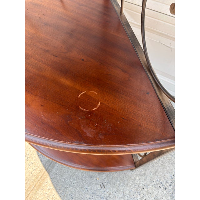 Late 20th Century Drexel Heritage French Country Wrought Iron & Wood Corner Etagere, Attributed For Sale In New York - Image 6 of 11
