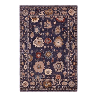 Classic Oushak Augustin Blue/Beige Wool Rug - 8'10'' X 11'10'' For Sale