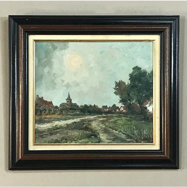 Vintage Framed Oil Painting on Board by A. Sergier For Sale - Image 4 of 11