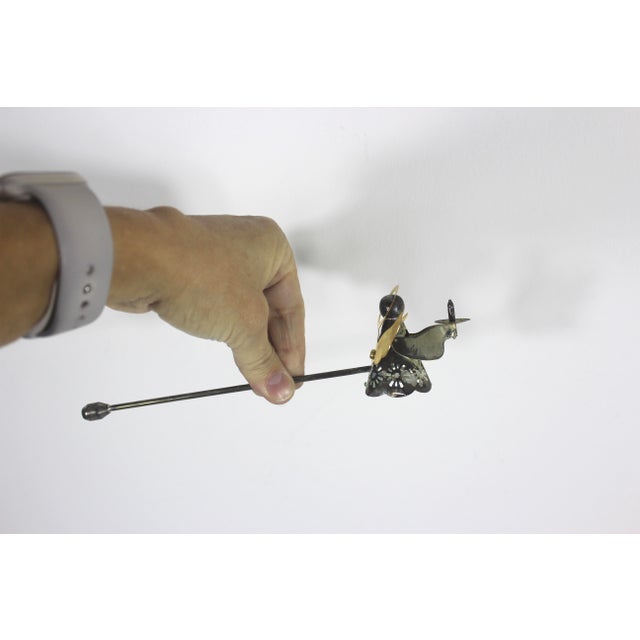 Mid 20th Century Vintage Silver and Brass Angel Candle Snuffer Christmas Decor For Sale - Image 5 of 8