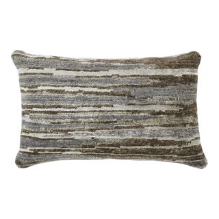 Modern Earthy Striped Throw Pillow For Sale