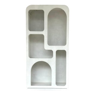 Modern Textured White Bookcase For Sale