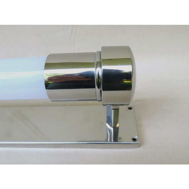 Metal Bauhaus Machine Age Chrome-Plated Wall Lights with Festoon Bulbs, 1920s, Set of 2 For Sale - Image 7 of 16