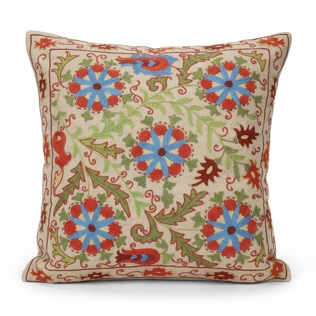 New Hand-Embroidered 100% Silk Cushion Cover – Authentic Uzbek Textile Art Elevate your home décor with this exquisite...
