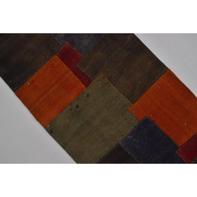 Orange Vintage Old Curtian Kilim Runner For Sale - Image 8 of 10