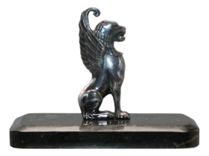 Silver Plate Sphinx on Marble Base from WMF, 1890s