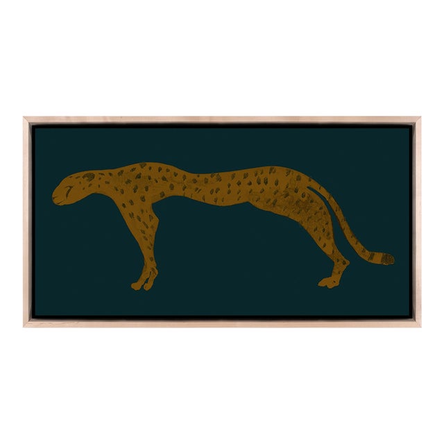 Cheetah Midnight by Jess Engle in Maple Frame, Large Art Print For Sale