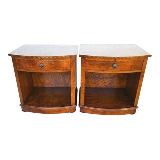 Francesco Molon Italian Burl Nightstands Side Tables - a Pair For Sale