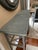 Grey Console Table With Geometric Latticework and Marble Top For Sale - Image 10 of 11