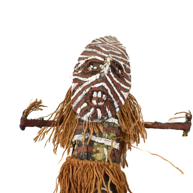 African Early 20th Century Makishi Painted Masked African Doll For Sale - Image 3 of 7