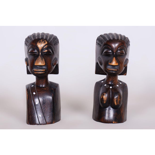 African Bookends in Lacquered Ebony, 1920s, Set of 2 For Sale - Image 10 of 10