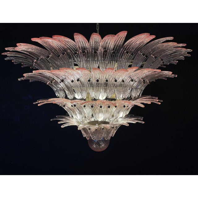 Palmette Ceiling Light with Four Levels and Pink Glasses For Sale - Image 17 of 18