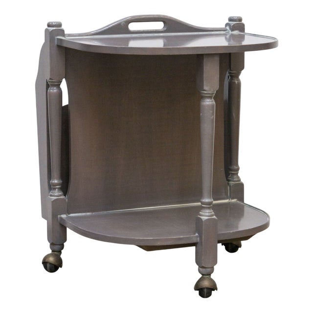 Wooden Trolley with Magazine Rack For Sale