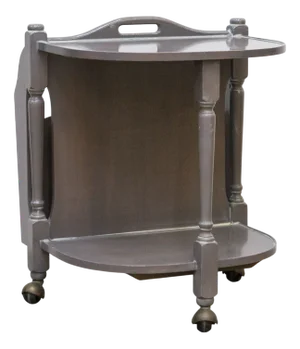 Wooden Trolley with Magazine Rack