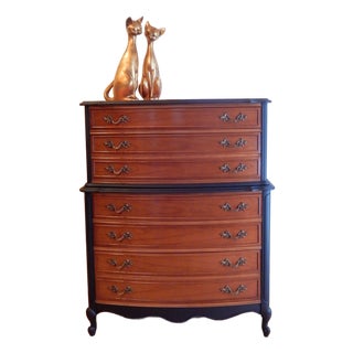 Vintage French Provincial Maple Highboy For Sale