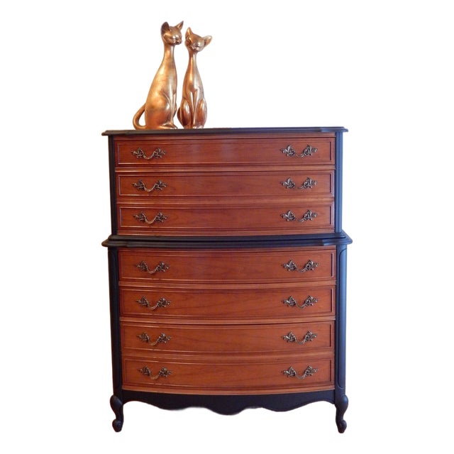 Vintage French Provincial Maple Highboy For Sale