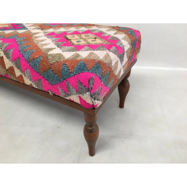 Herki Kilim Ottoman Bench For Sale In Raleigh - Image 6 of 6