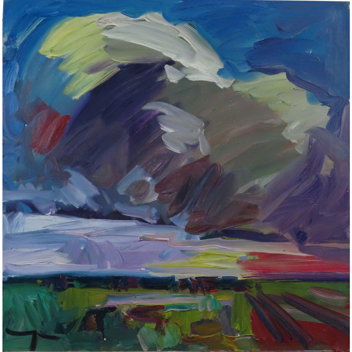Large Modern Impressionist Cloudy Sky Landscape Oil Painting By Jose Trujillo Chairish