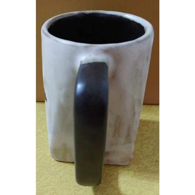 Vintage Square Stoneware Tribal Motif Mara Mug, Made in Mexico For Sale - Image 4 of 6