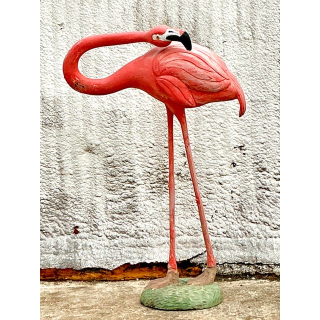 Mid 20th Century Vintage Mid-Century Modern Monumental Fiberglass Tall Flamingo For Sale - Image 5 of 6