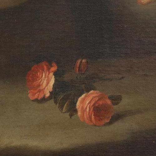 Santa Rosa of Lima and the Child Jesus, Oil Painting, Framed For Sale - Image 7 of 13