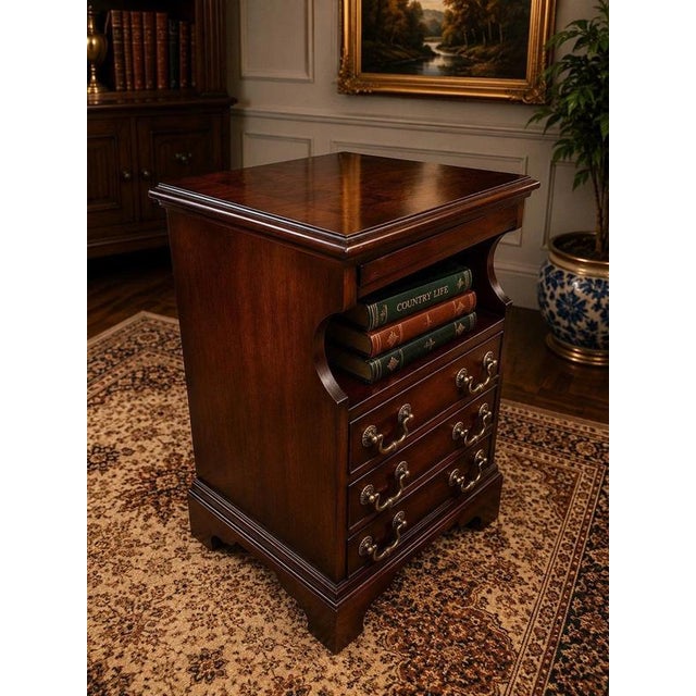 Mahogany Bedside Cabinet with Pull-Out Writing Slide and Cupboard For Sale - Image 3 of 9