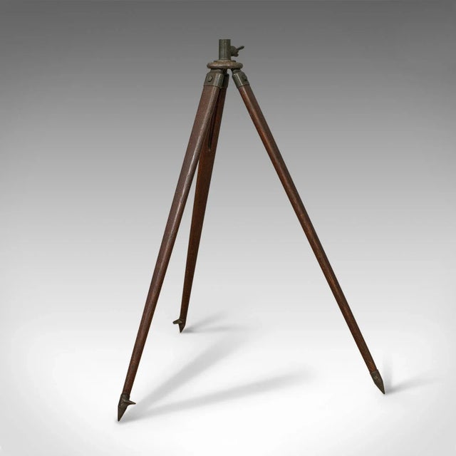 20th Century Oak and Bronze Telescope Tripod For Sale - Image 4 of 12